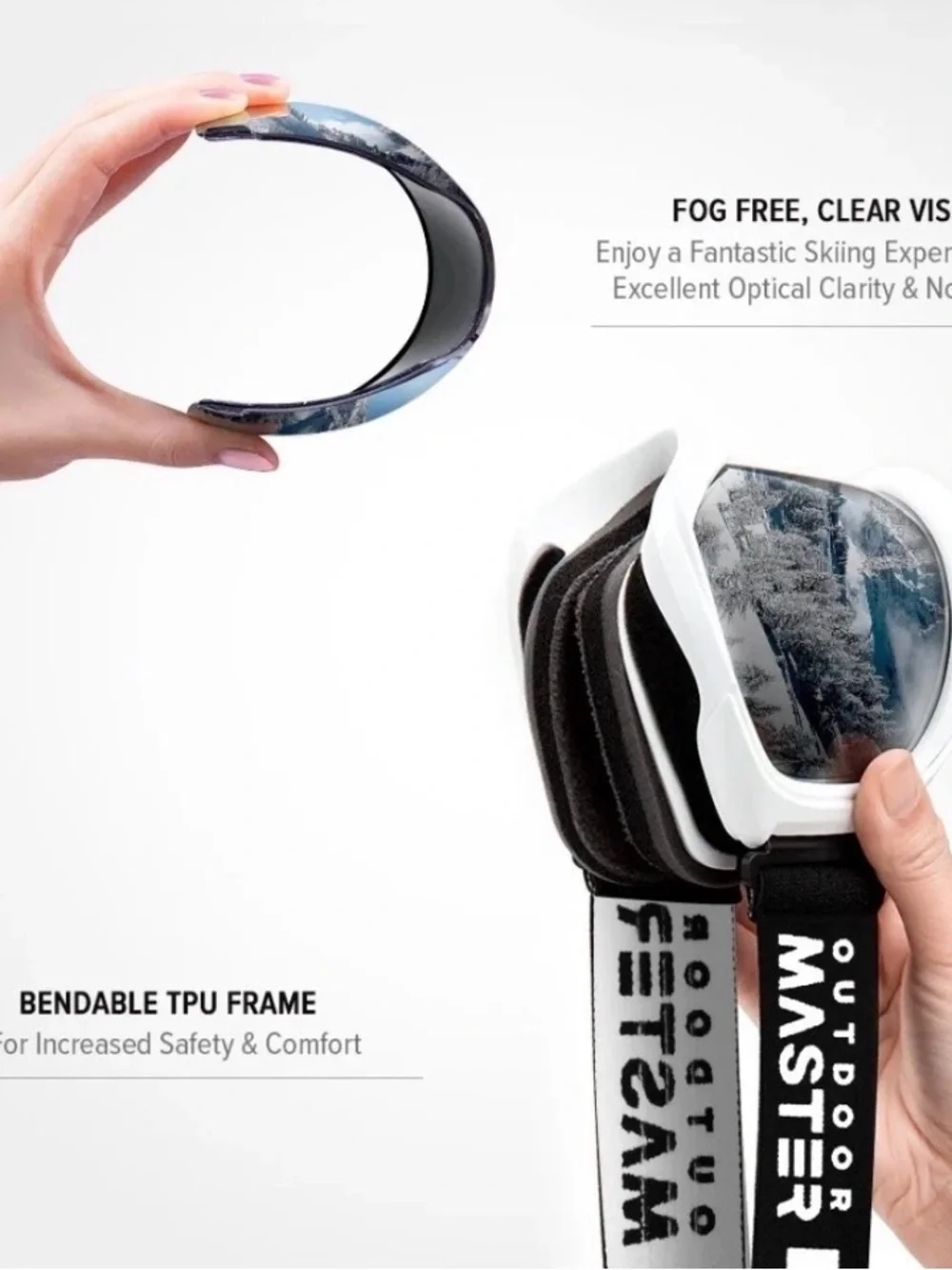 OutdoorMaster OTG Ski Goggles - Over Glasses Ski/Snowboard Goggles